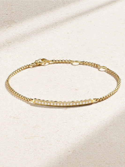 Petite Pavé 18-karat Gold Diamond Bracelet
