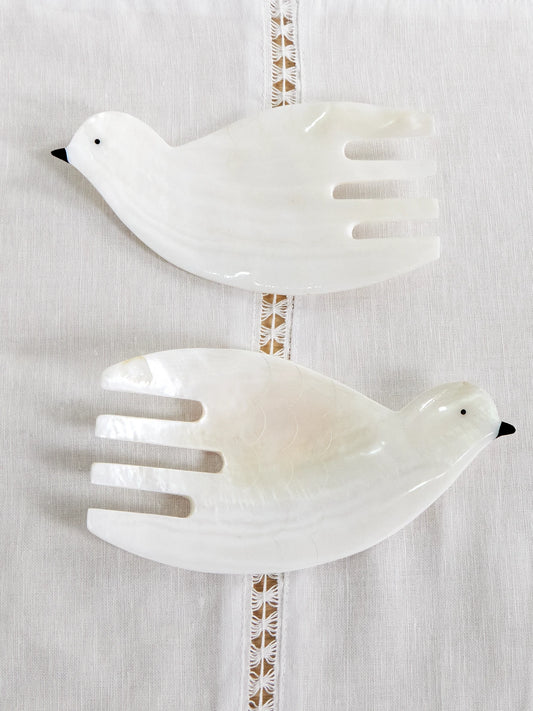 Dove Mother-of-pearl Salad Servers