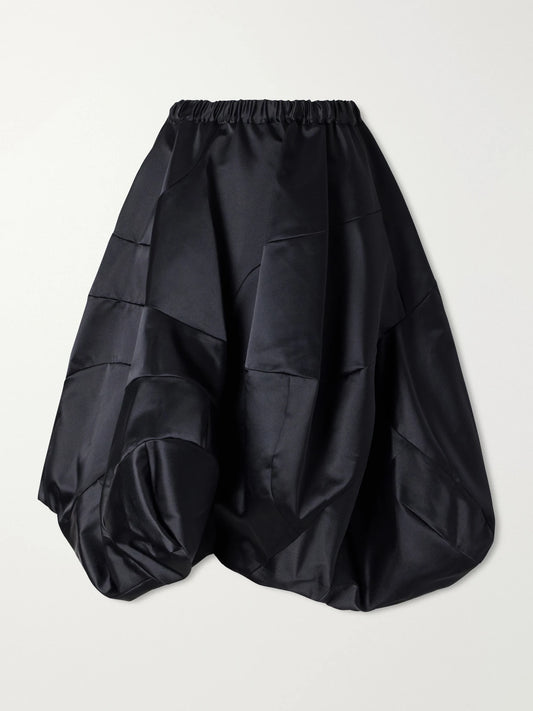 Comme des Garçons Gathered Satin Midi Skirt
