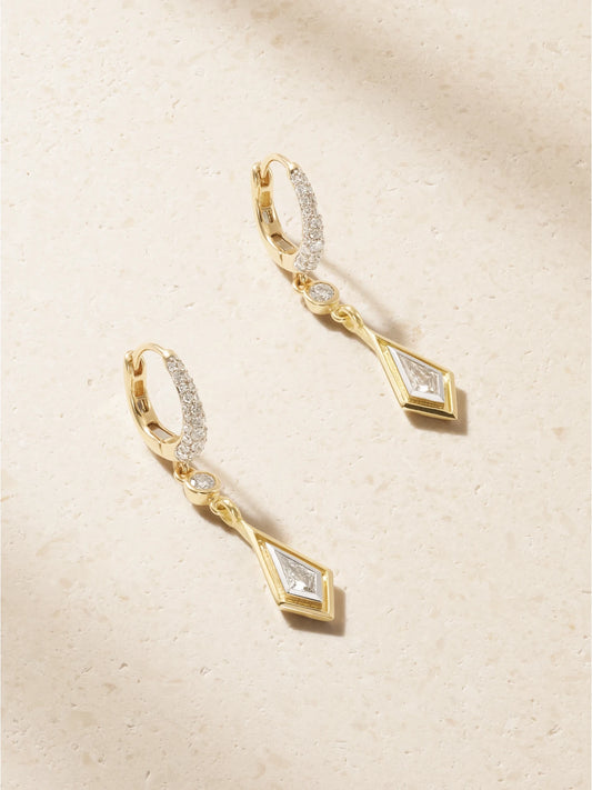 Lucy Delius Small Kite 18-karat Gold Diamond Earrings