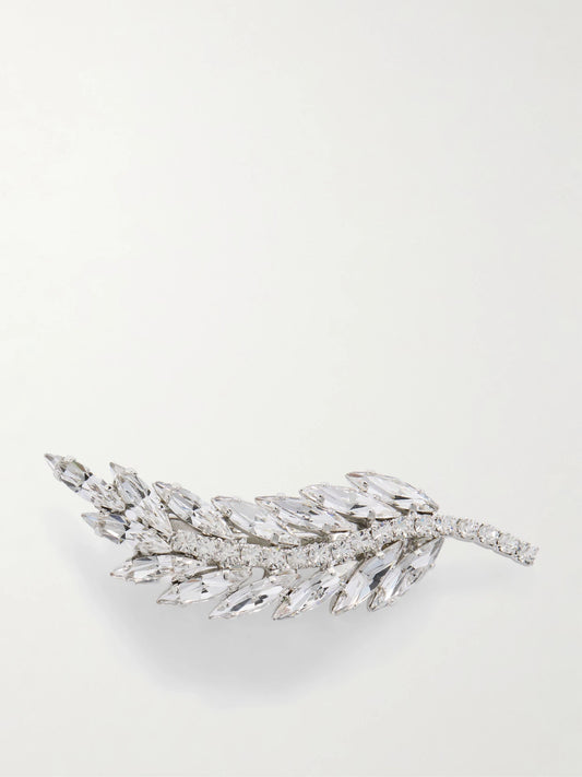 Jennifer Behr Alaris Barrette Crystal-embellished Silver-tone Metal Hairclip