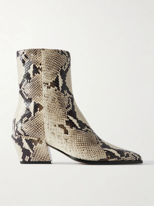 Paris Texas Bettina 50 Snake-effect Leather Ankle Boots