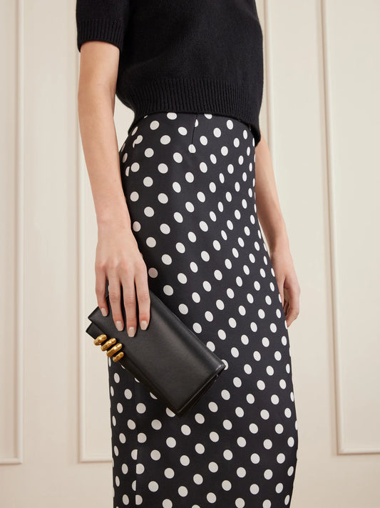 KHAITE Embellished Textured-leather Clutch