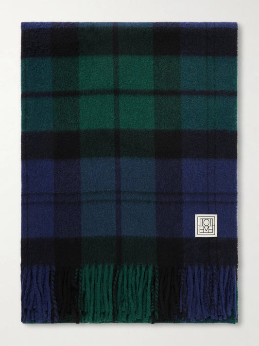 Checked Cashmere And Wool-blend Scarf
