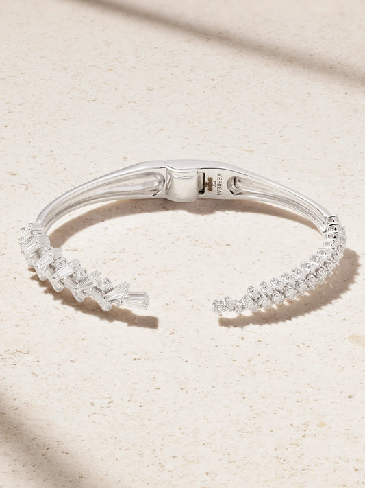 Y-not 18-karat White Gold Diamond Cuff