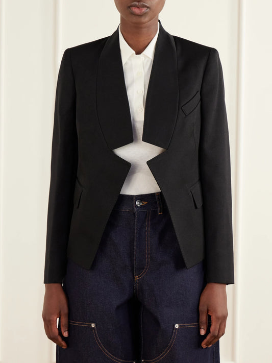Givenchy Reverse Lapel Wool Grain De Poudre Jacket