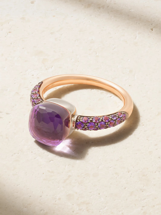 Nudo Classic Rhodium-plated 18-karat Rose And White Gold Multi-stone Ring