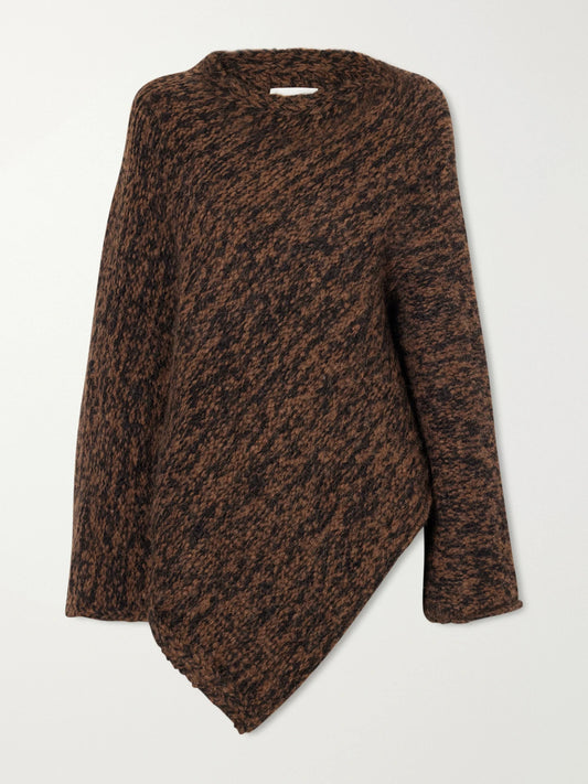 Lauren Manoogian Manta Asymmetrical Alpaca, Pima Cotton And Merino Wool-blend Sweater