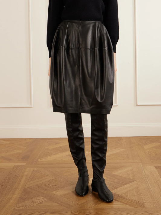 TOTEME Leather Midi Skirt