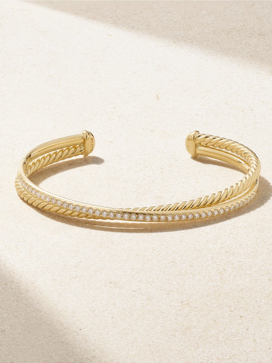 Crossover 18-karat Gold Diamond Cuff