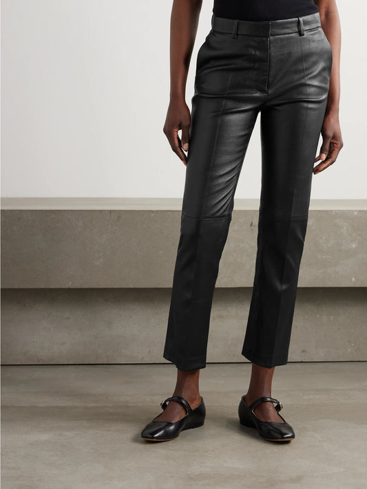 Coleman Leather Slim-fit Pants