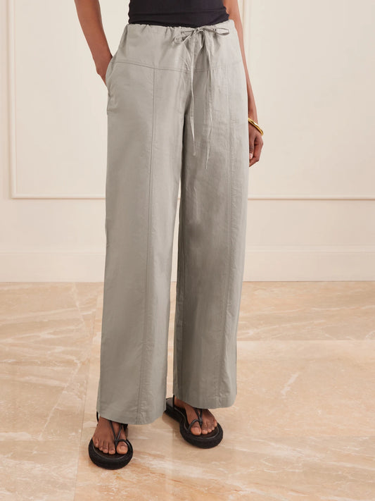Seam Organic Cotton Straight-leg Drawstring Pants