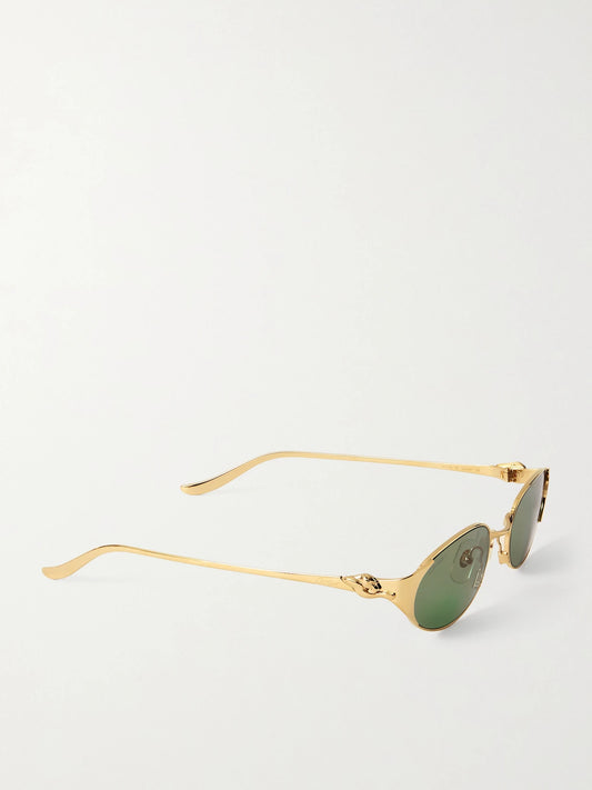Eyewear Panthère De Cartier Oval-frame Gold-tone Sunglasses