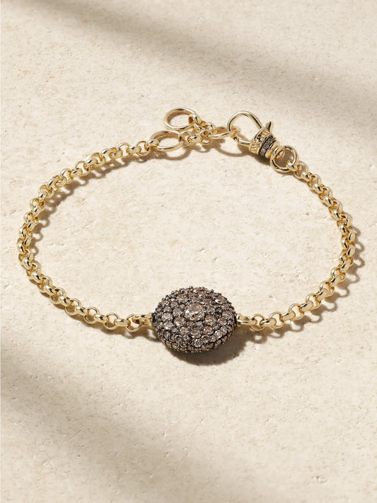 Pocket Watch Rhodium-plated, 14-karat Gold And Diamond Bracelet