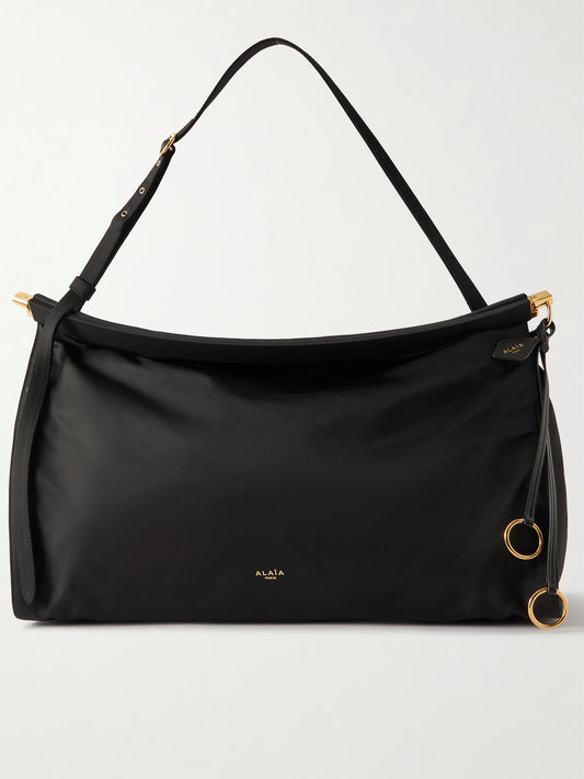 Click E/w Large Leather-trimmed Shell Shoulder Bag