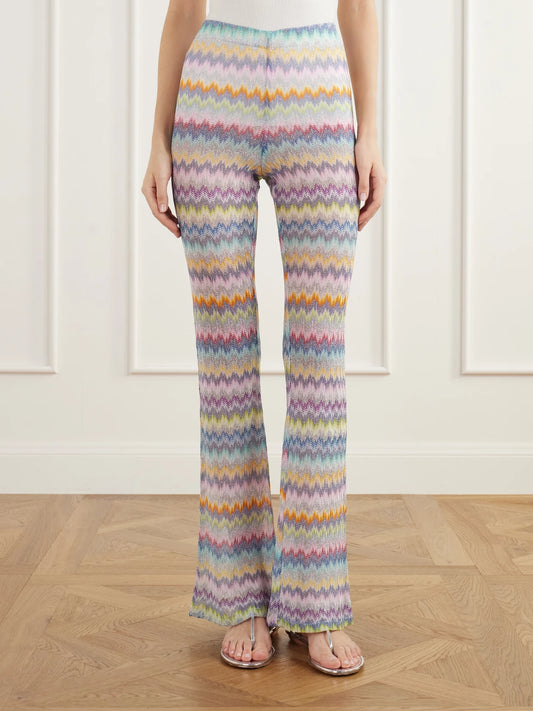 Missoni Striped Crochet-knit Flared Pants