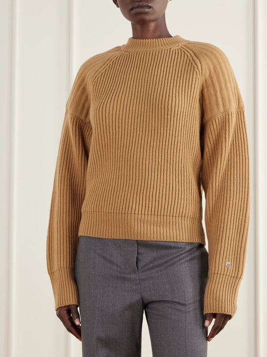 Stella McCartney Paneled Ribbed Wool-blend Sweater