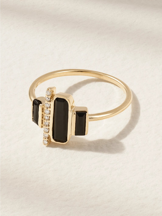 Cityscape 14-karat Recycled Gold, Spinel And Diamond Ring