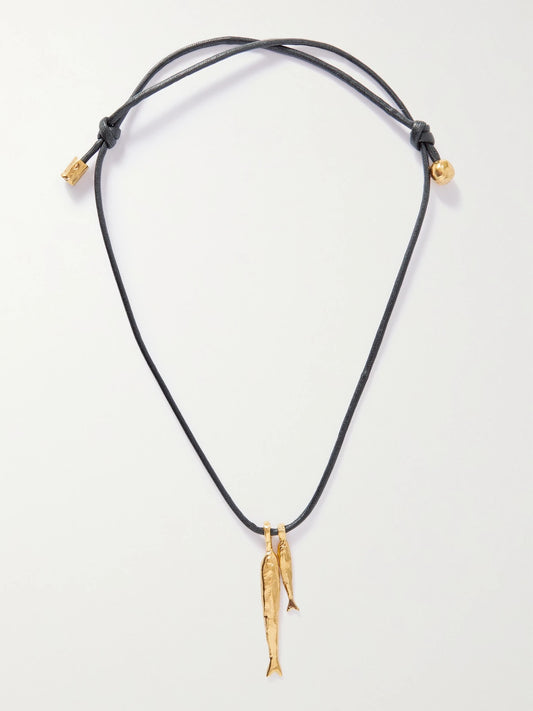 Alighieri + Net Sustain Gone Fishing Gold-plated Cord Necklace
