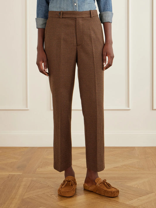 Polo Ralph Lauren Houndstooth Cotton-blend Straight-leg Pants