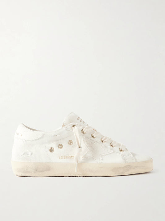 Super-star Distressed Canvas Sneakers
