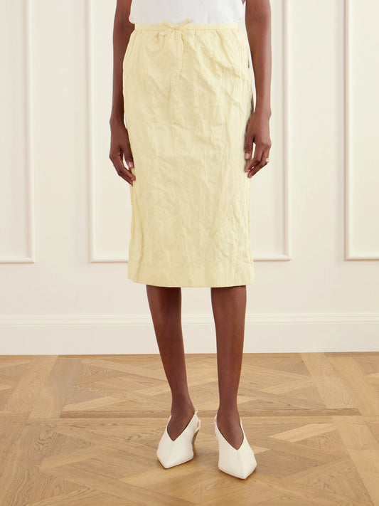 SHUSHU/TONG Bow-detail Cotton-blend Midi Skirt
