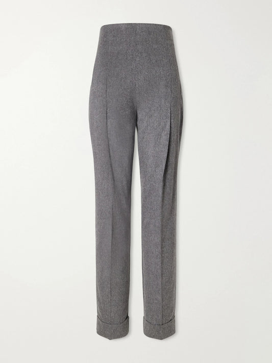 Co Pleated Wool And Cashmere-blend Twill Tapered Pants