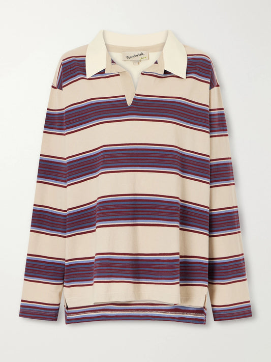 Sanderlak Striped Cotton-jersey Polo Shirt