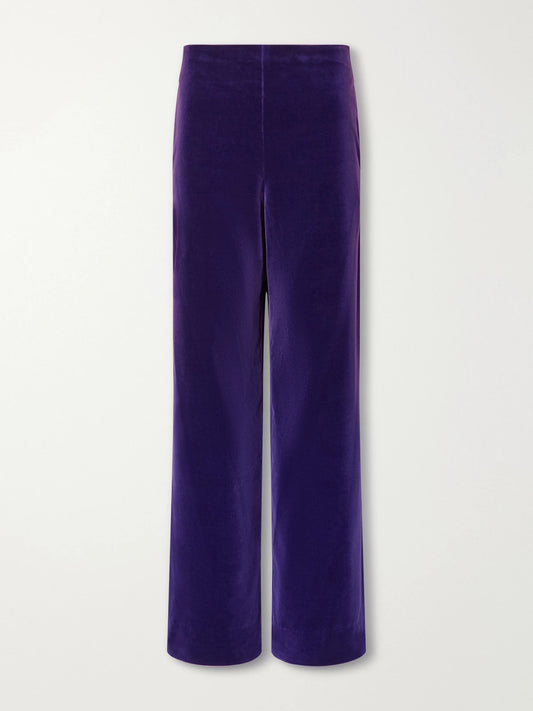 Colleen Allen Velvet Cotton-velvet Wide-leg Pants