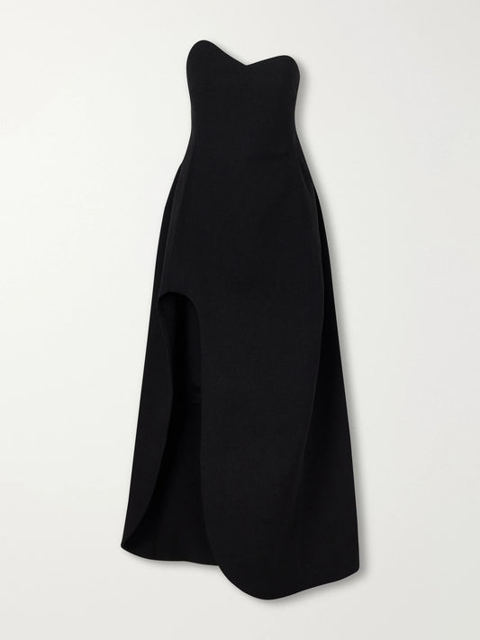 Jil Sander Strapless Wool Gown
