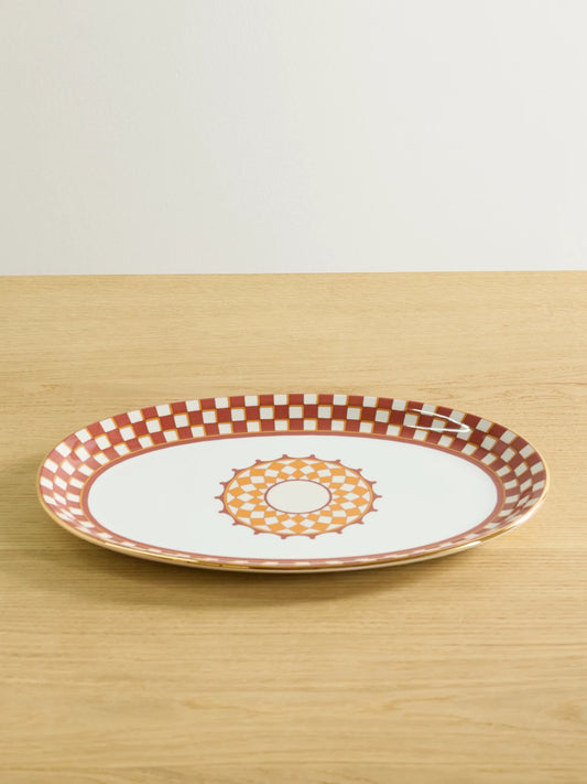 Gold-plated Porcelain Platter