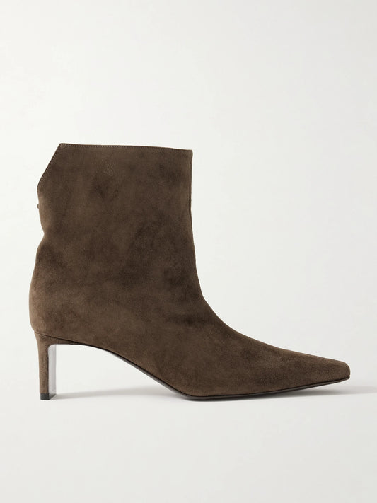 KHAITE Ona Suede Ankle Boots