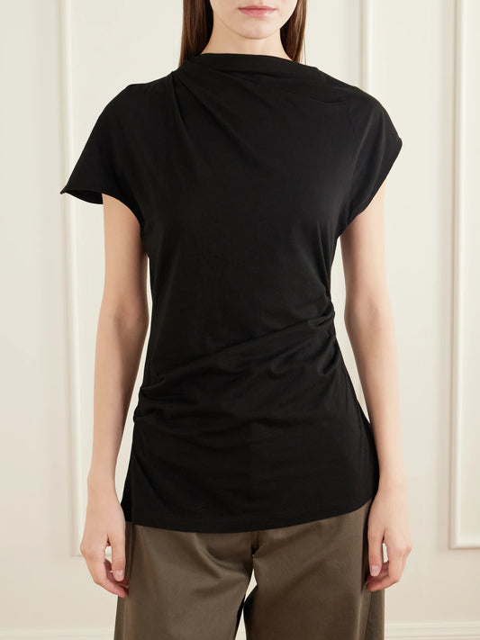 AGOLDE Beckly Gathered Organic Cotton-jersey T-shirt