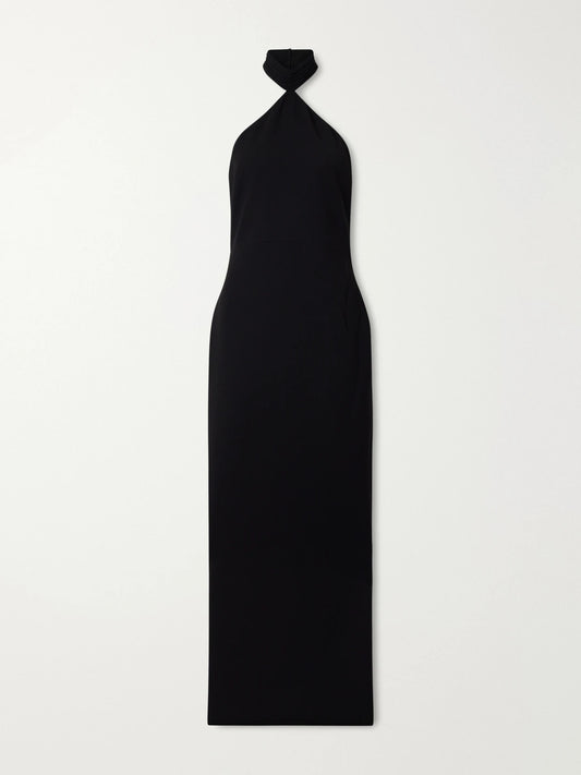Ilkyaz Ozel Kailash Crepe Halterneck Gown