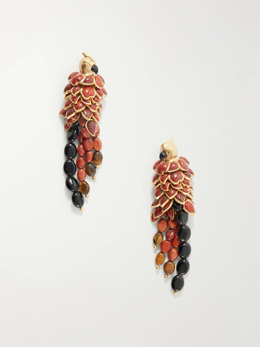 Zimmermann Plume Gold-plated And Enamel Earrings