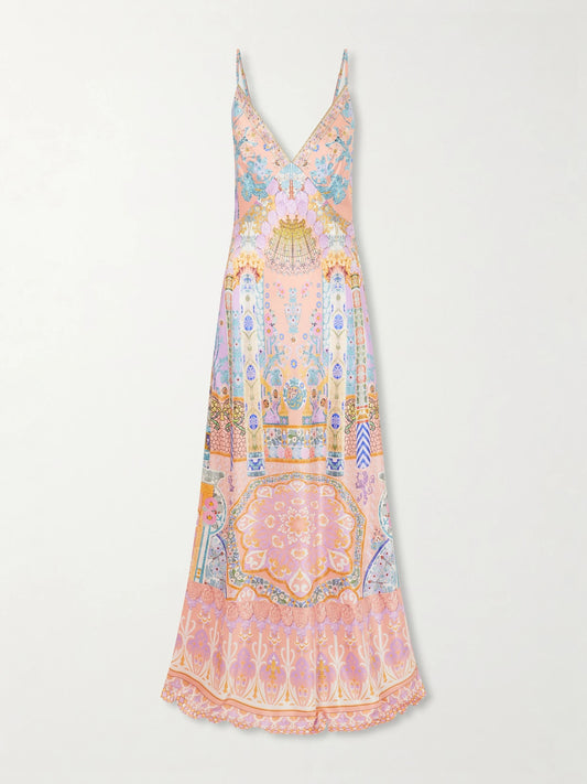 Printed Silk-satin Maxi Dress