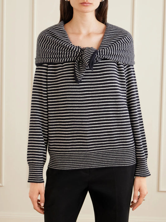 Maia Tiered Striped Cashmere Sweater