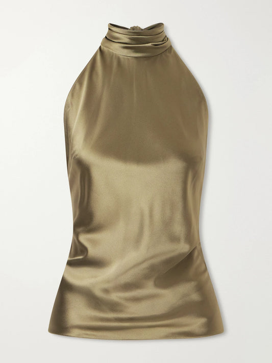 Ralph Lauren Collection Chilton Satin Halterneck Top