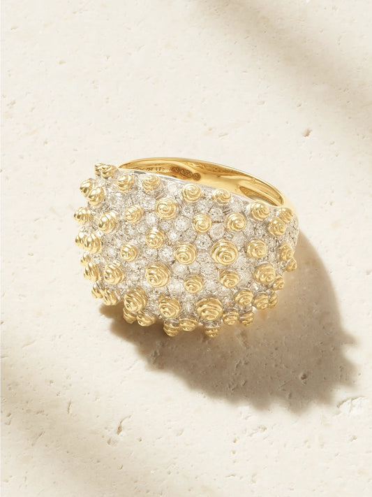 Bague Picots 18-karat Gold Diamond Ring