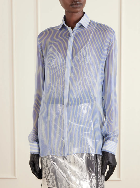TOM FORD Striped Silk-chiffon Shirt