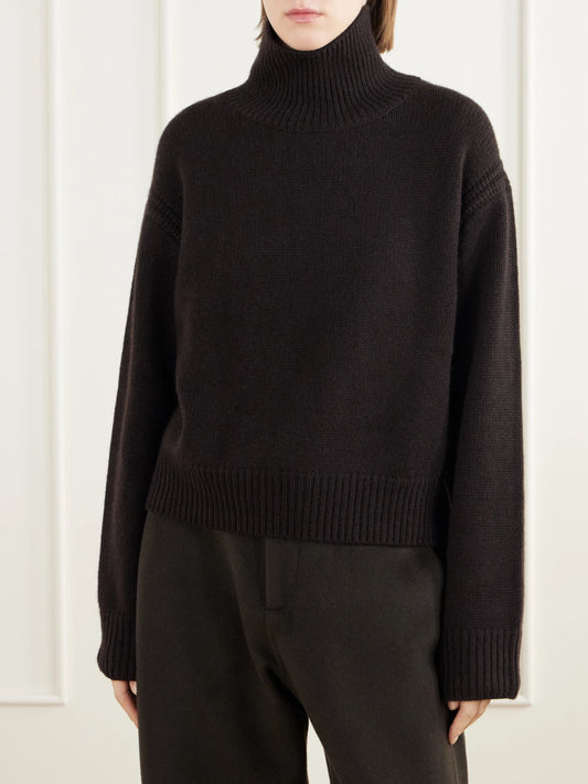 LISA YANG Tiona Open-back Cashmere Turtleneck Sweater