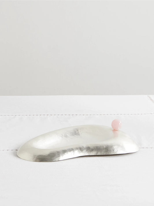 Ear Silver-plated And Stone Plate