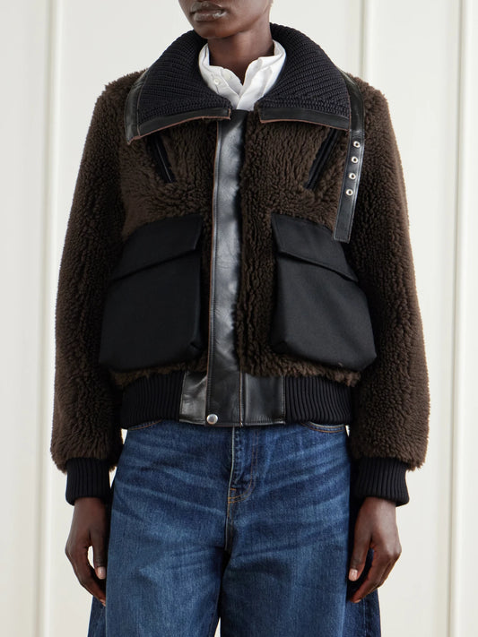 Sacai Wool-blend Plush Coat