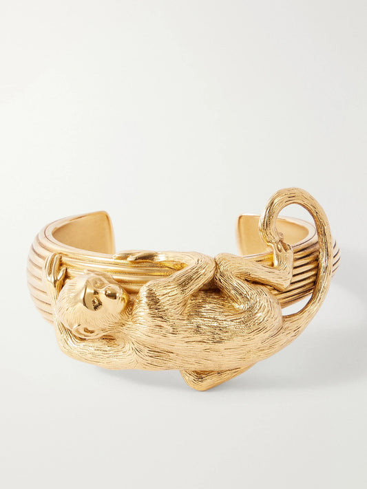 KHAITE Monkey 18-karat Gold-plated Brass Cuff