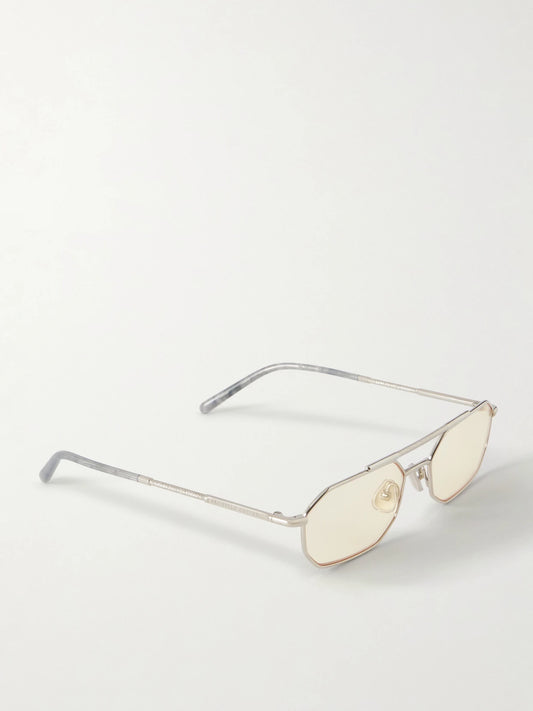 Square-frame Silver-tone Optical Glasses