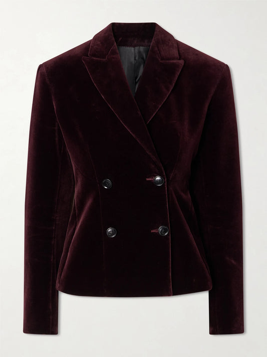 Alaïa Double-breasted Cotton-velvet Blazer