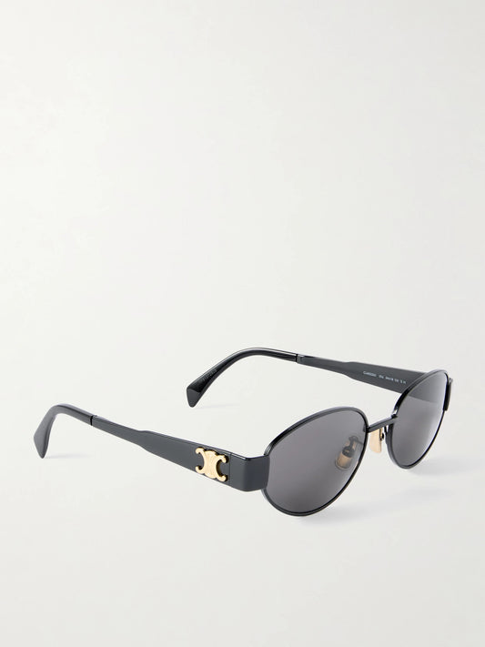 Oval-frame Metal And Acetate Sunglasses