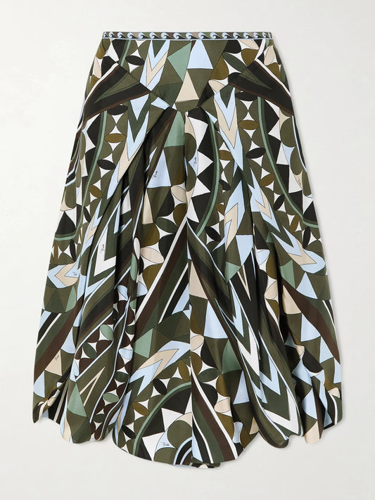 PUCCI Printed Silk-twill Wide-leg Pants