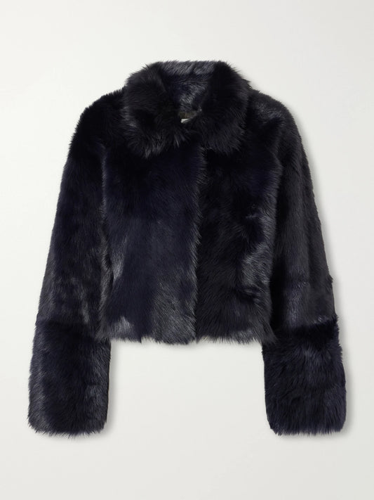 Nour Hammour Cameron Cropped Shearling Jacket