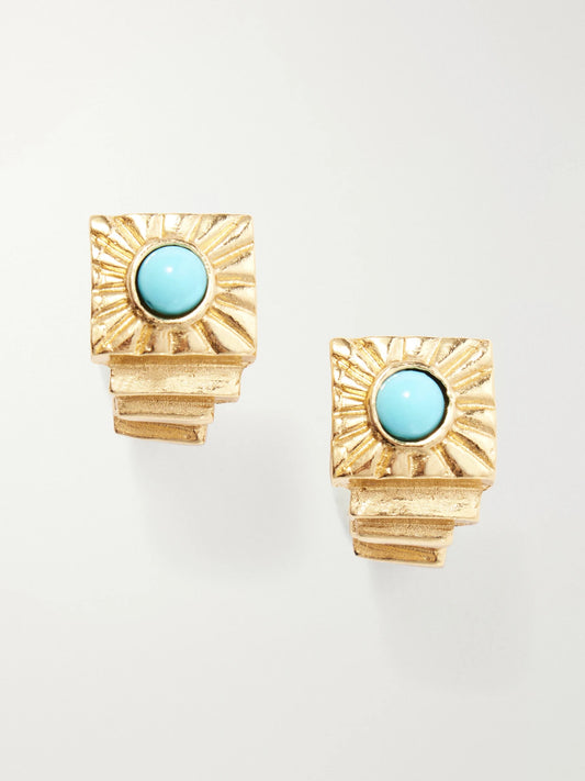 Paola Sighinolfi Kabala Gold-plated Pewter Turquoise Earrings